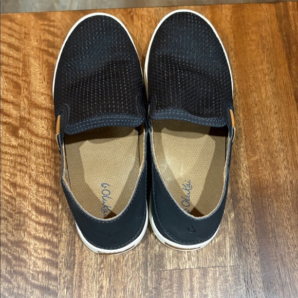 OluKai Pehuea Shoes. Black. Sz. 7. Slip on loafers. Boat shoes. - Picture 7 of 7